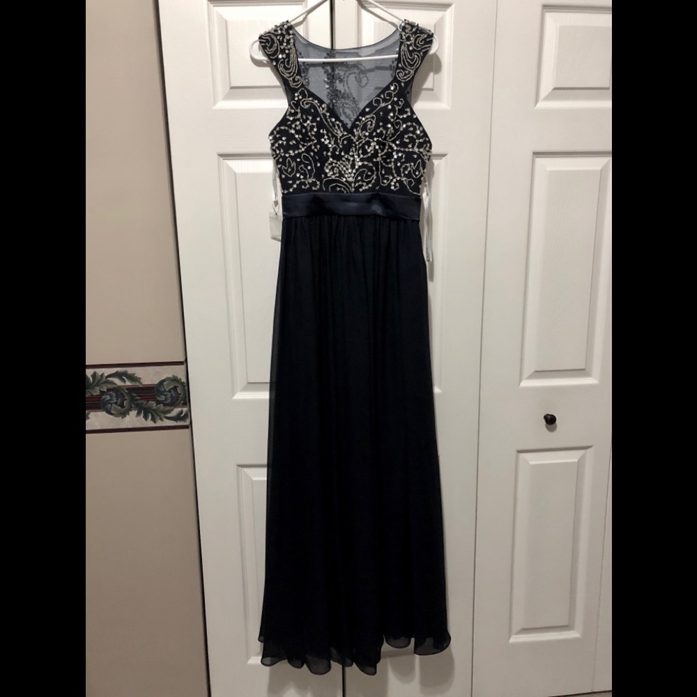 Navy Blue Sequin Bridesmaid or Prom Dress Small